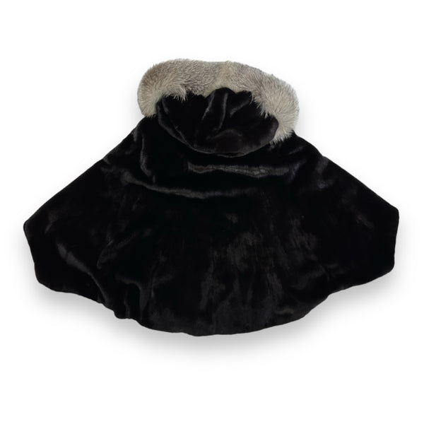 Mink Poncho with Fox Hood