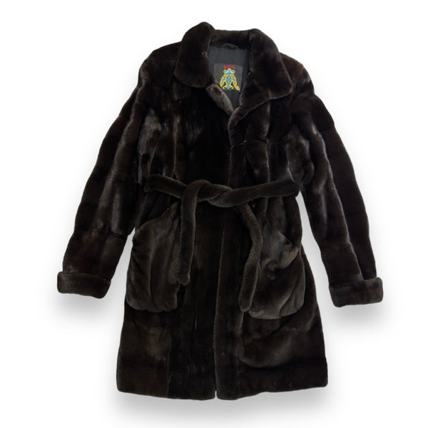 3/4 Dark Brown Mink with Belt