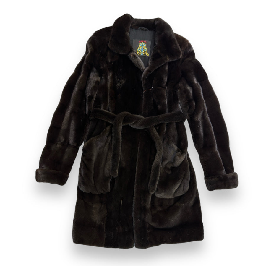 3/4 Dark Brown Mink with Belt