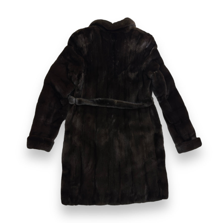 3/4 Dark Brown Mink with Belt
