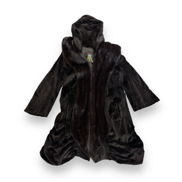 3/4 Dark Brown Mink with Wavy Bottom