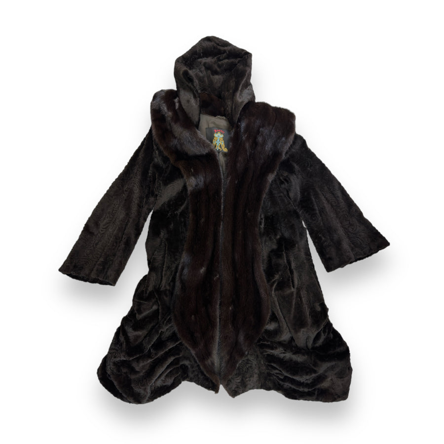 3/4 Dark Brown Mink with Wavy Bottom