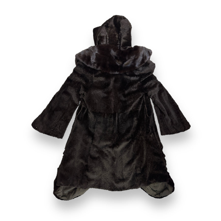 3/4 Dark Brown Mink with Wavy Bottom