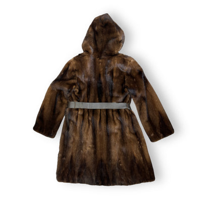 3/4 Two-Tone Combo Mink with Hood and Belt