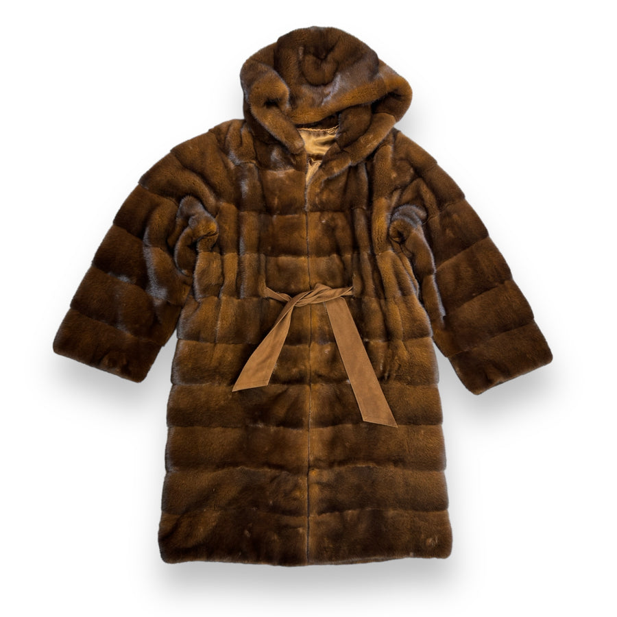 7/8 Coat with Hood and Belt