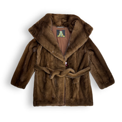 3/4 Coat with Hood and Belt
