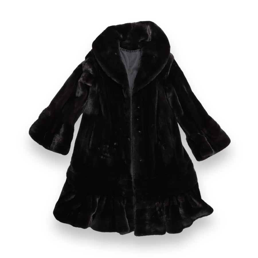 Full Skin Wavy Cut Mink Trench Coat