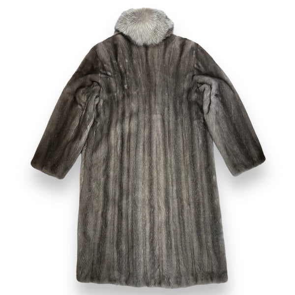 7/8 Blue Iris Mink Tuxedo with Fox Trimming