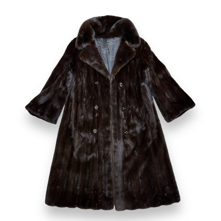 3/4 Dark Brown Button Down Mink