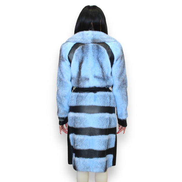 Mink Coat with Leather Trim