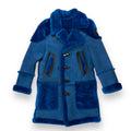 Teal Shearling Coat with Collar