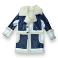 White and Blue Shearling with Collar