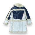 White and Blue Shearling with Collar