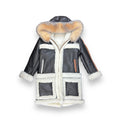 Black Shearling with Crystal Fox Hood
