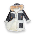 Black Shearling with Crystal Fox Hood