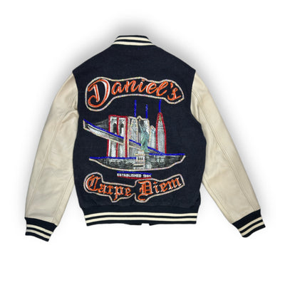 DLNYC Badge Varsity Jacket Blinged Out