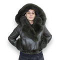Women's Biker Shearling with Fox Collar