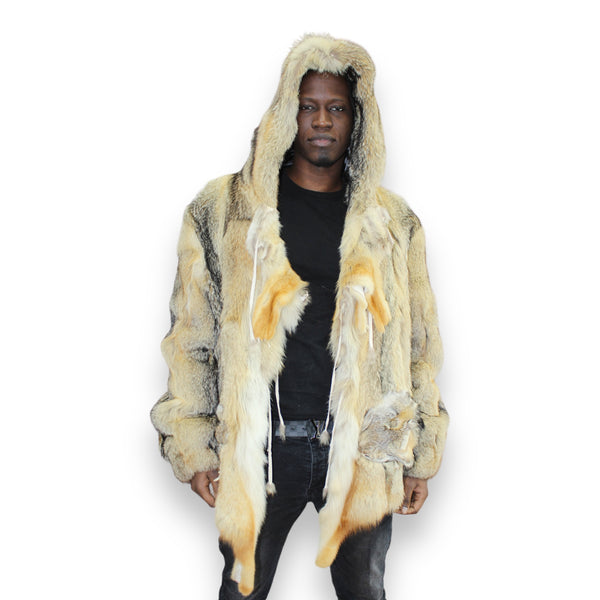 Golden Island Fox Face Vest with Hood