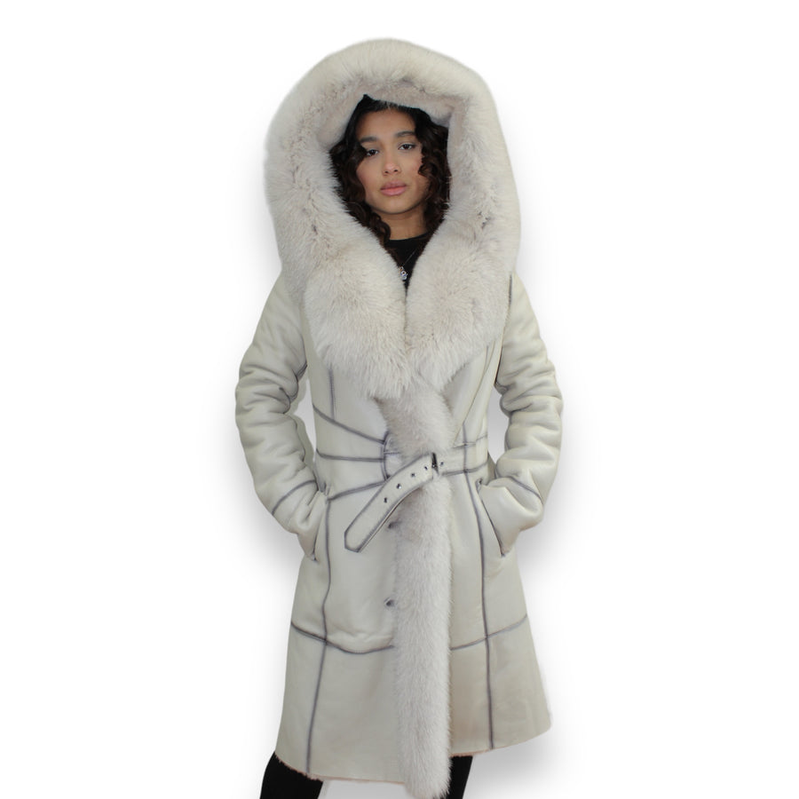 Acro Shearling with Fox Hood and Middle Lining