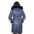 Shearling with Blue Fox Hood and Cuffs