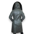 7/8 Green Shearling with Fox Hood and Middle Lining