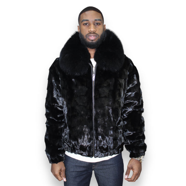 Men's Mink Bomber with Fox Collar
