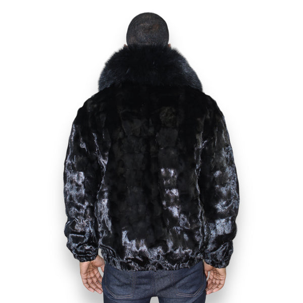Men's Mink Bomber with Fox Collar