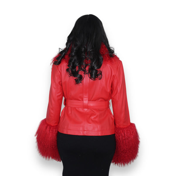 Leather with Mongolian Lamb
