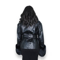Leather with Fox Collar and Cuffs