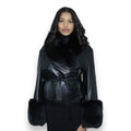 Leather with Fox Collar and Cuffs