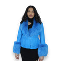 Leather with Fox Collar and Cuffs