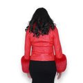 Leather with Fox Collar and Cuffs