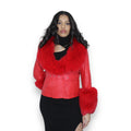 Leather with Fox Collar and Cuffs