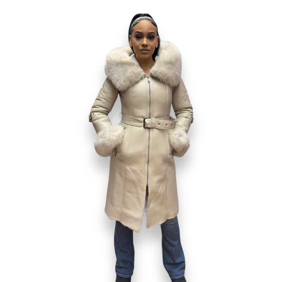 Acro Shearling with Fox Collar and Cuffs