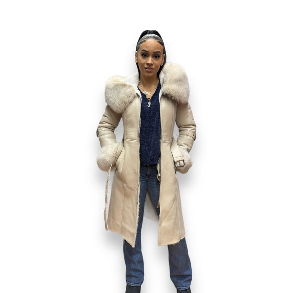 Acro Shearling with Fox Collar and Cuffs