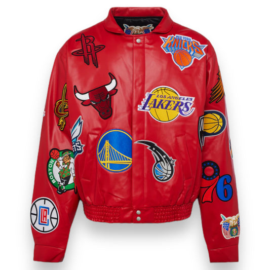 Jeff Hamilton NBA Collage Vegan Lather Jacket