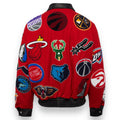 Jeff Hamilton NBA Collage Wool and Leather Jacket