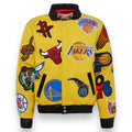 Jeff Hamilton NBA Collage Wool and Leather Jacket
