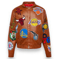 Jeff Hamilton NBA Collage Vegan Lather Jacket