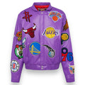 Jeff Hamilton NBA Collage Vegan Lather Jacket