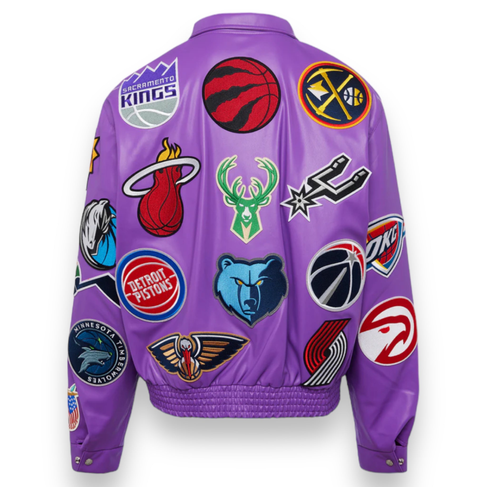ジェフハミルトン jeff hamilton NBA ピストンズ ジャケット Jeff Hamilton NBA Collage Vegan Lather Jacket – Daniel's Leather