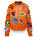 Jeff Hamilton NBA Collage Vegan Lather Jacket
