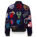 Jeff Hamilton NBA Collage Wool and Leather Jacket