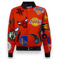 Jeff Hamilton NBA Collage Wool and Leather Jacket