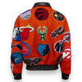 Jeff Hamilton NBA Collage Wool and Leather Jacket