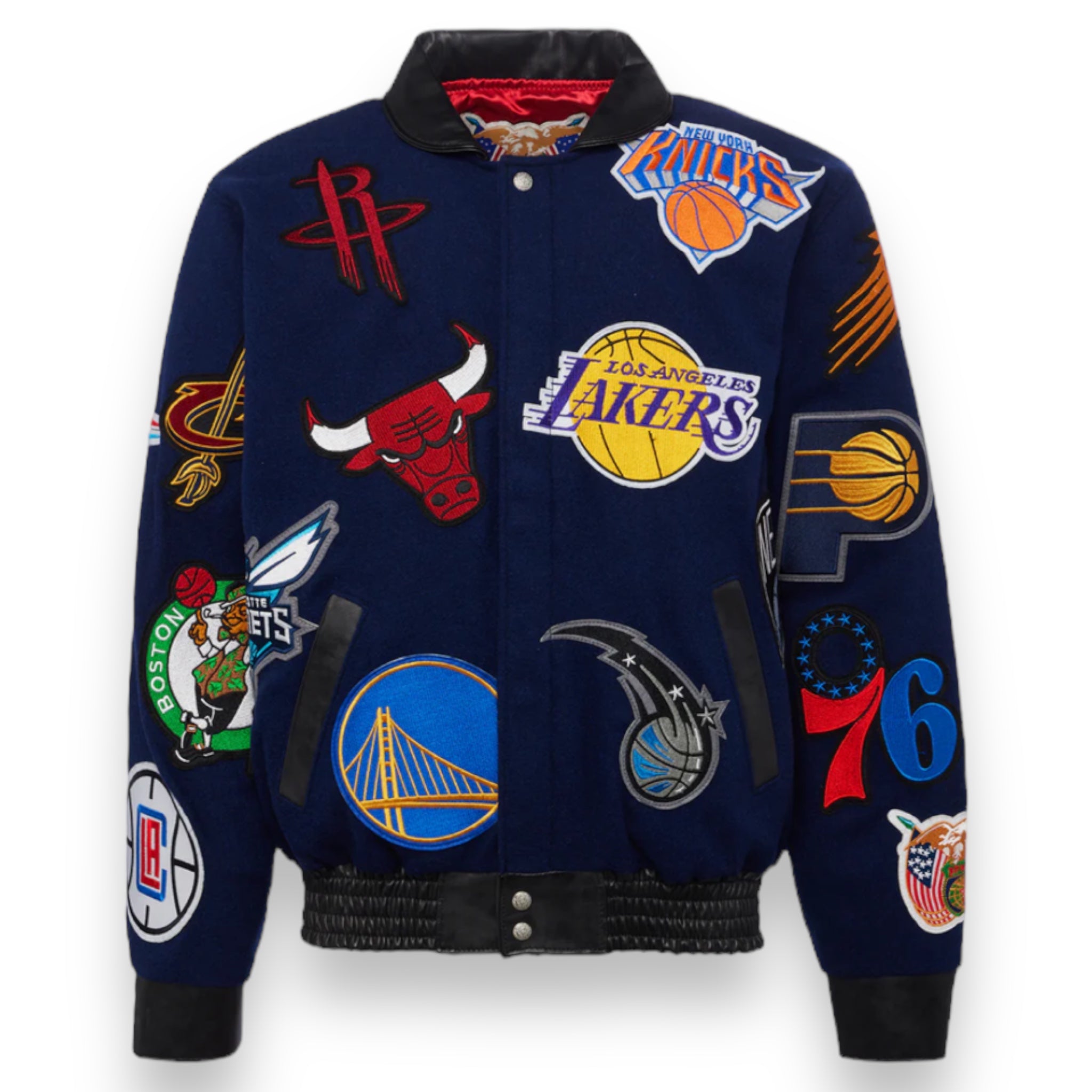 Jeff Hamilton NBA Collage Wool and Leather Jacket – Daniel's Leather