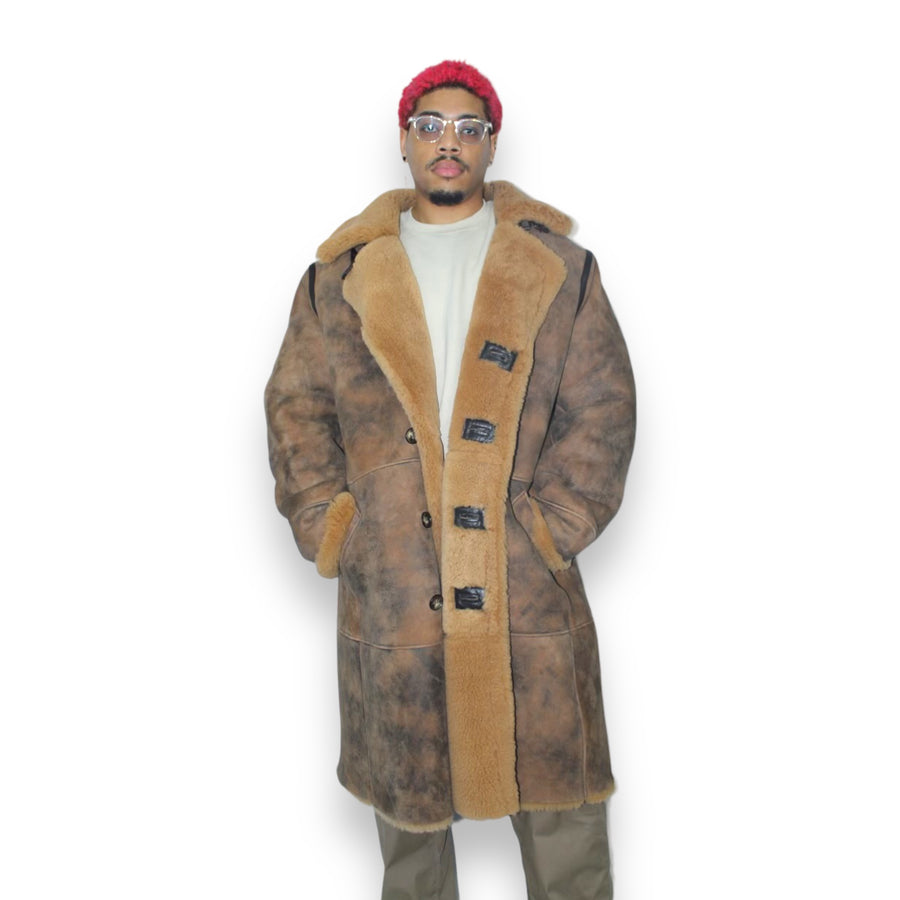 Brown Marble Carcoat Shearling