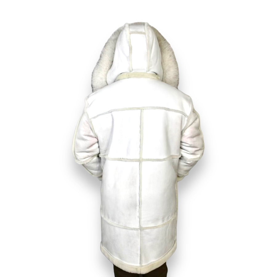 White Shearling with Hood