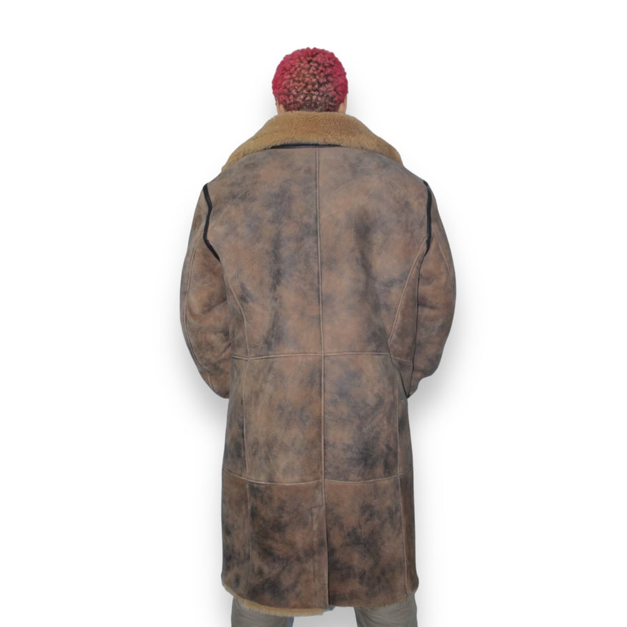 Brown Marble Carcoat Shearling