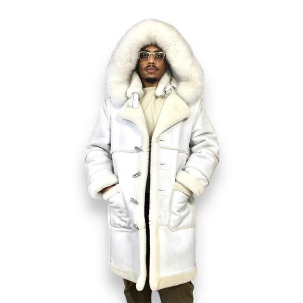 White Shearling with Hood